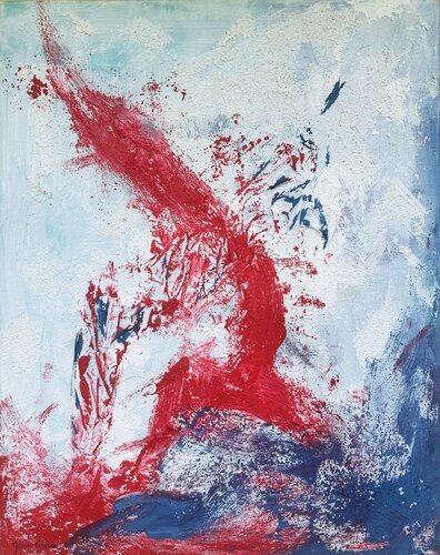 Azul y Rojo by Gema Cebrian, Painting for Sale on Select