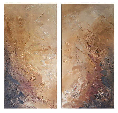 Fuego 1 (Díptico) by Gema Cebrian, Painting for Sale on Select
