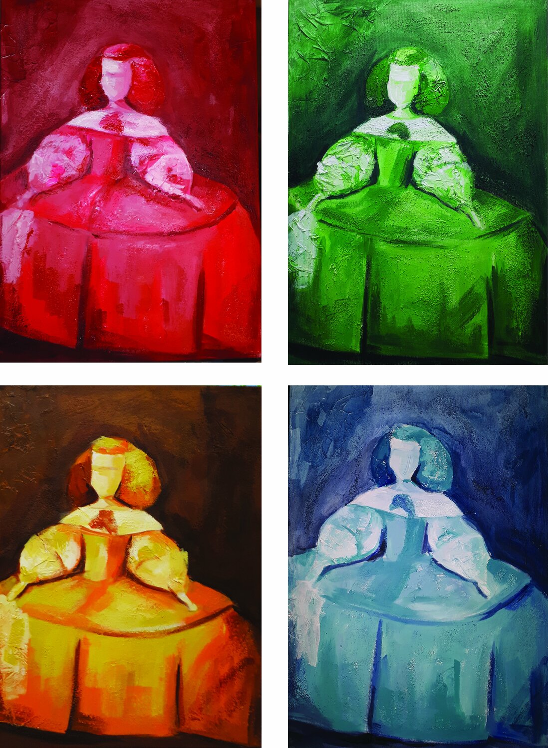 Composición Meninas Pop Art Gema Cebrian Original painting for sale
