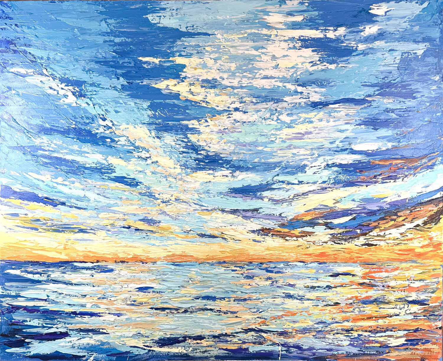 Sunset at the beach Gema Cebrian Original painting for sale