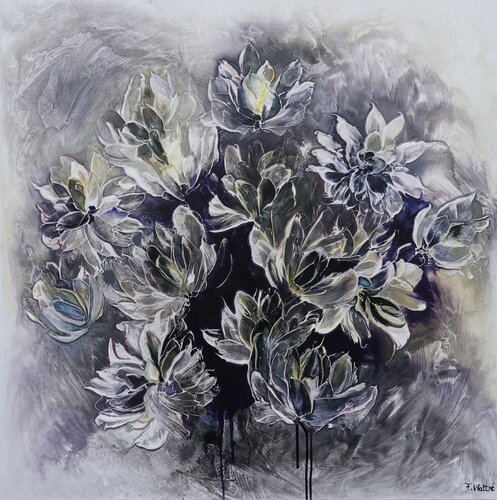 The golden and blue hue of dusk by Françoise Wattré, Painting for Sale on Select