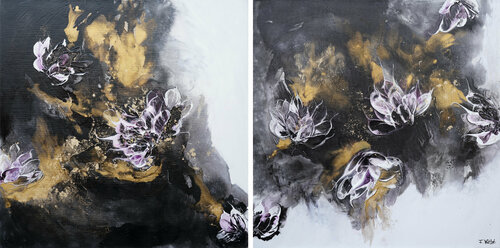 Dancing into the Sunset ( Diptych) by Françoise Wattré, Painting for Sale on Select