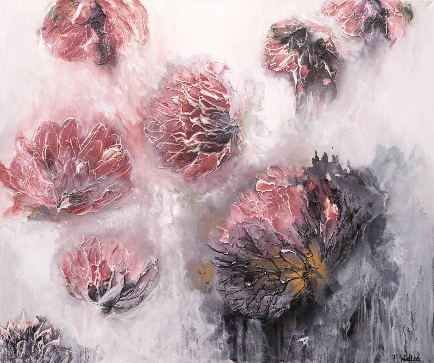Suspended in a tranquil moment Françoise Wattré Original painting for sale