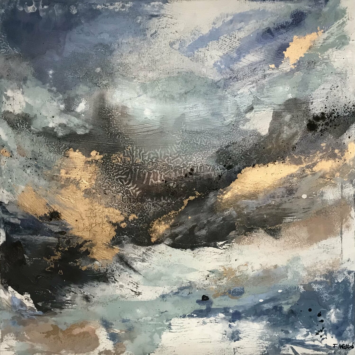 Ice crystals on my window Françoise Wattré Original painting for sale