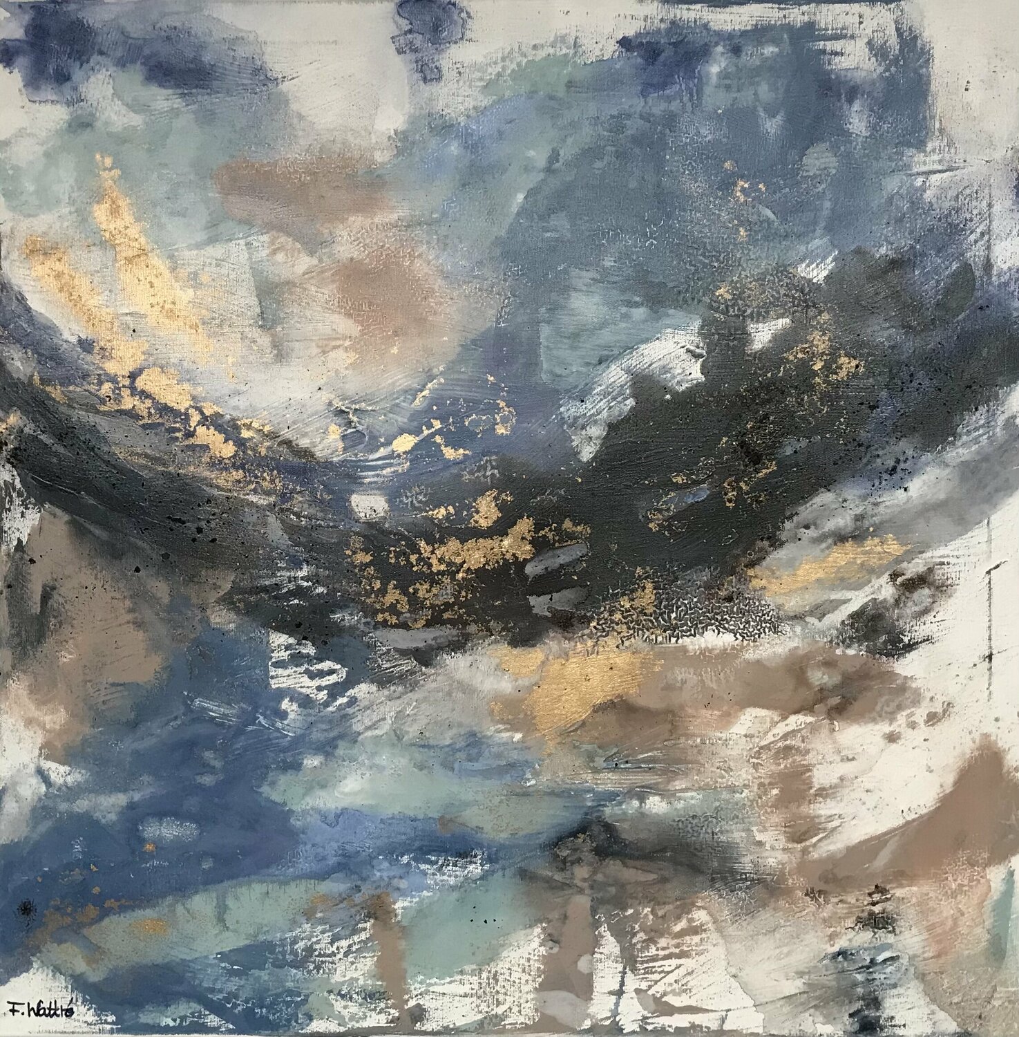 I breathe the Winter air Françoise Wattré Original painting for sale