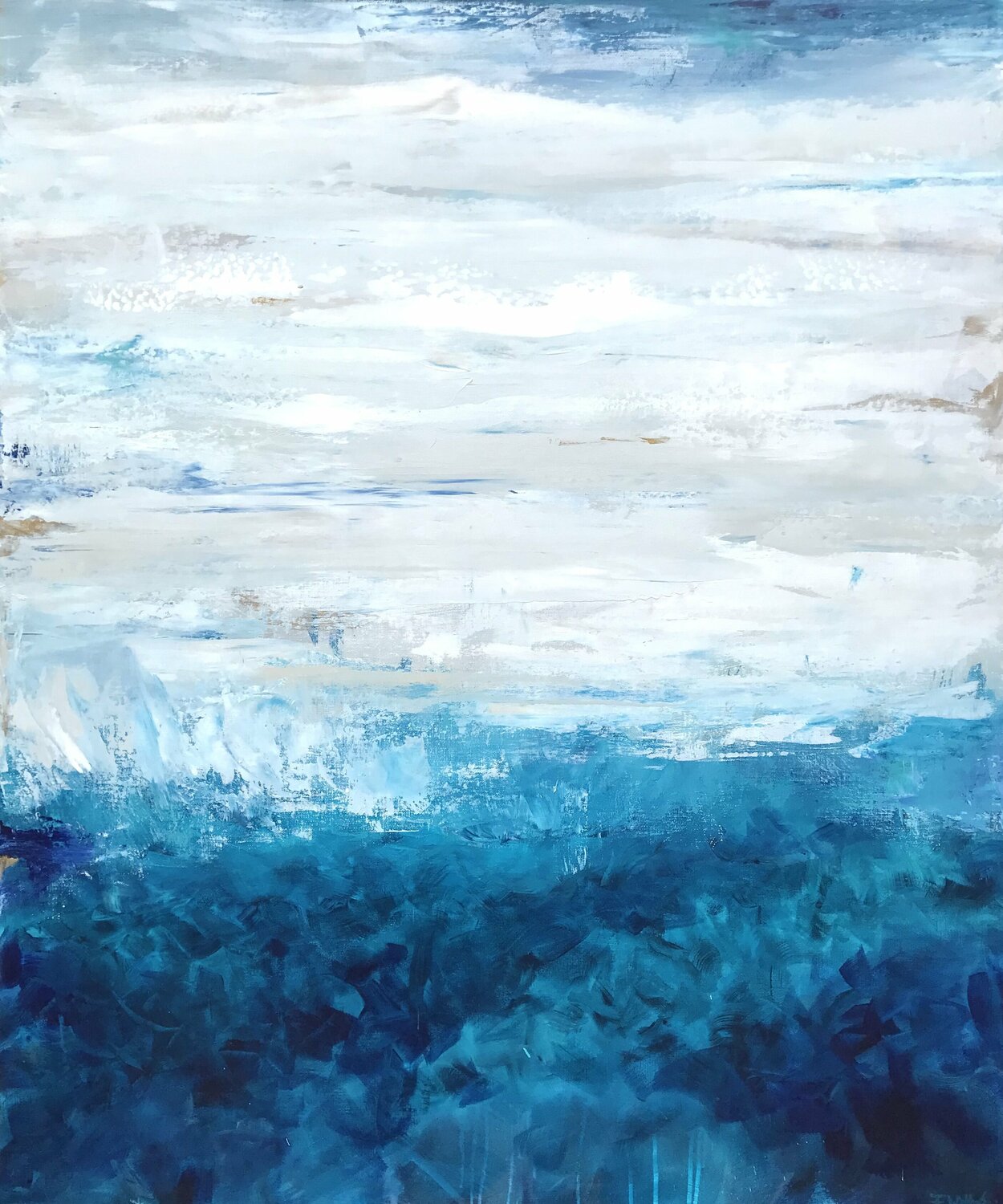 Dance with the waves Françoise Wattré Original painting for sale