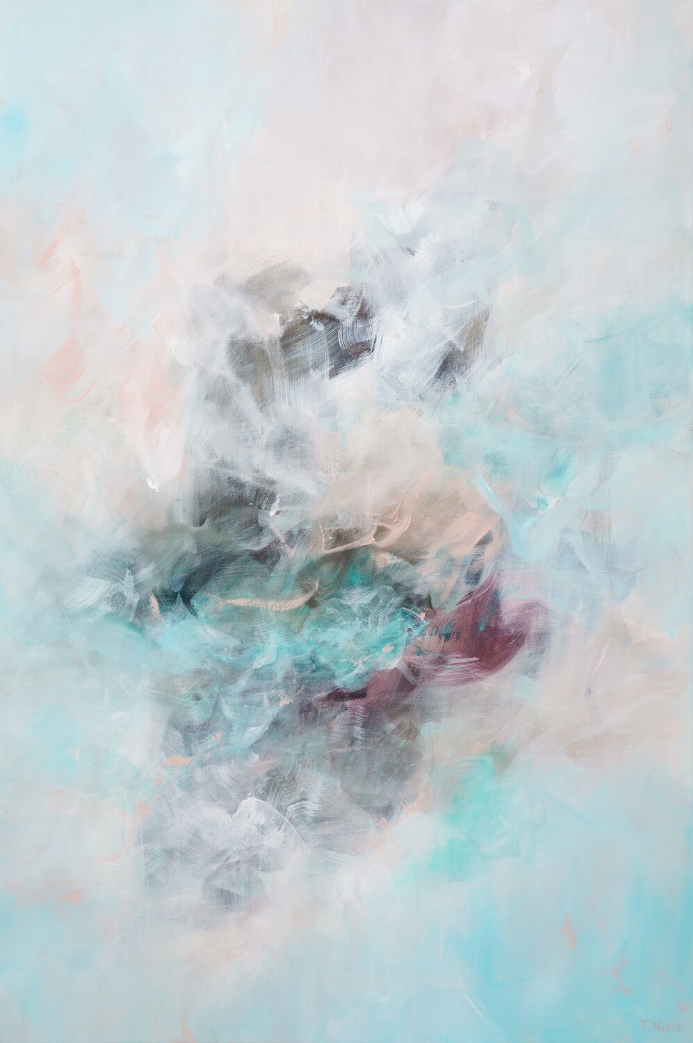 Chilled by the Ocean wind Françoise Wattré Original painting for sale