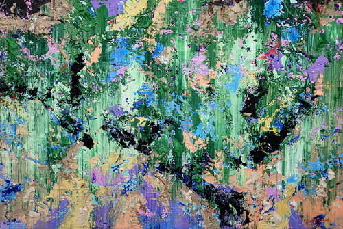 Emerald Downpour by Alex Senchenko, Painting for Sale on Select