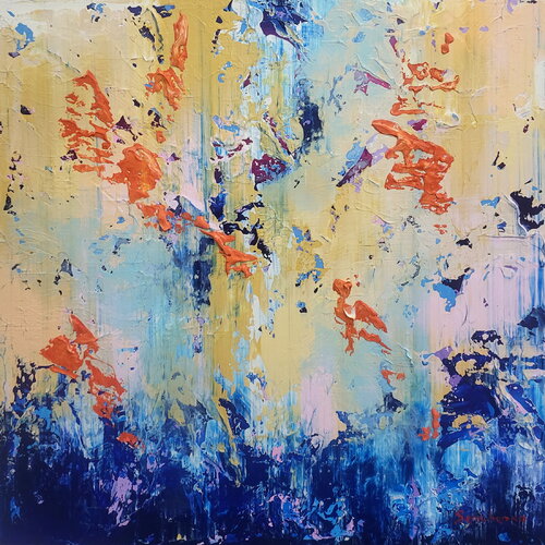 Golden Chaos by Alex Senchenko, Painting for Sale on Select