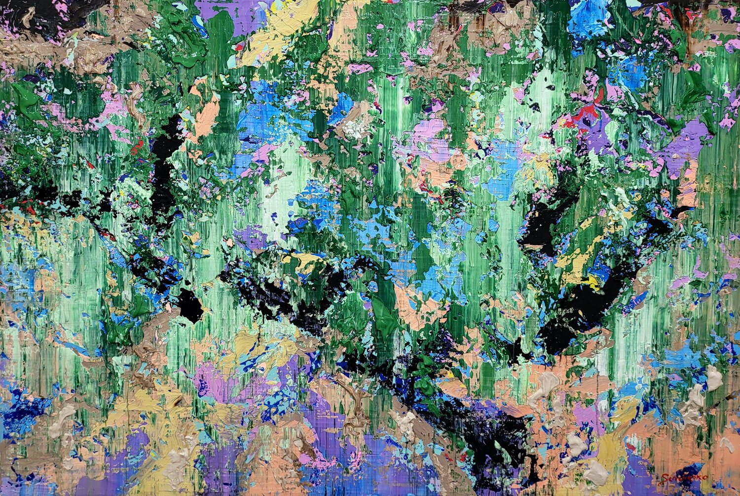 Emerald Downpour Alex Senchenko Original painting for sale