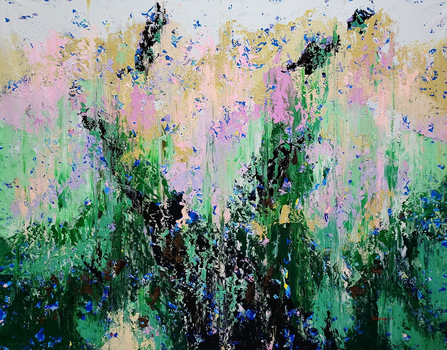 Green Depth Alex Senchenko Original painting for sale