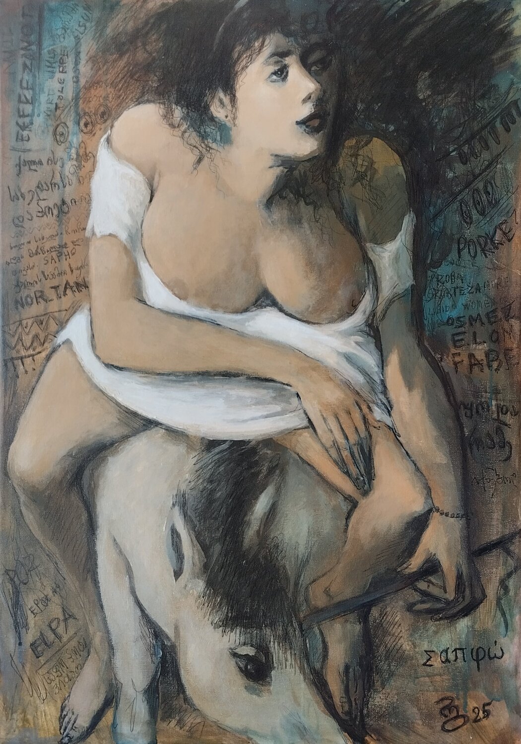 Sapho   Σαπφώ Giorgi Rurua Original painting for sale