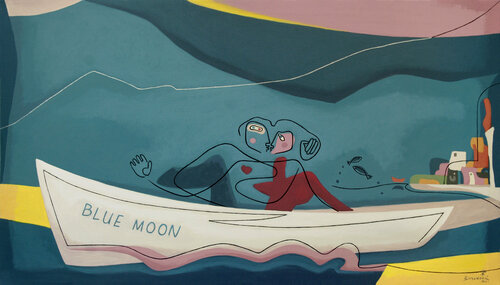 Blue moon by Bernard Simunovic, Painting for Sale on Select