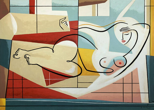 Sensuality in Line and Field by Bernard Simunovic, Painting for Sale on Select