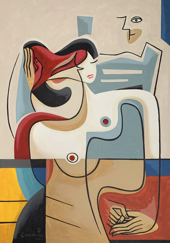 Interconnected Vectors by Bernard Simunovic, Painting for Sale on Select