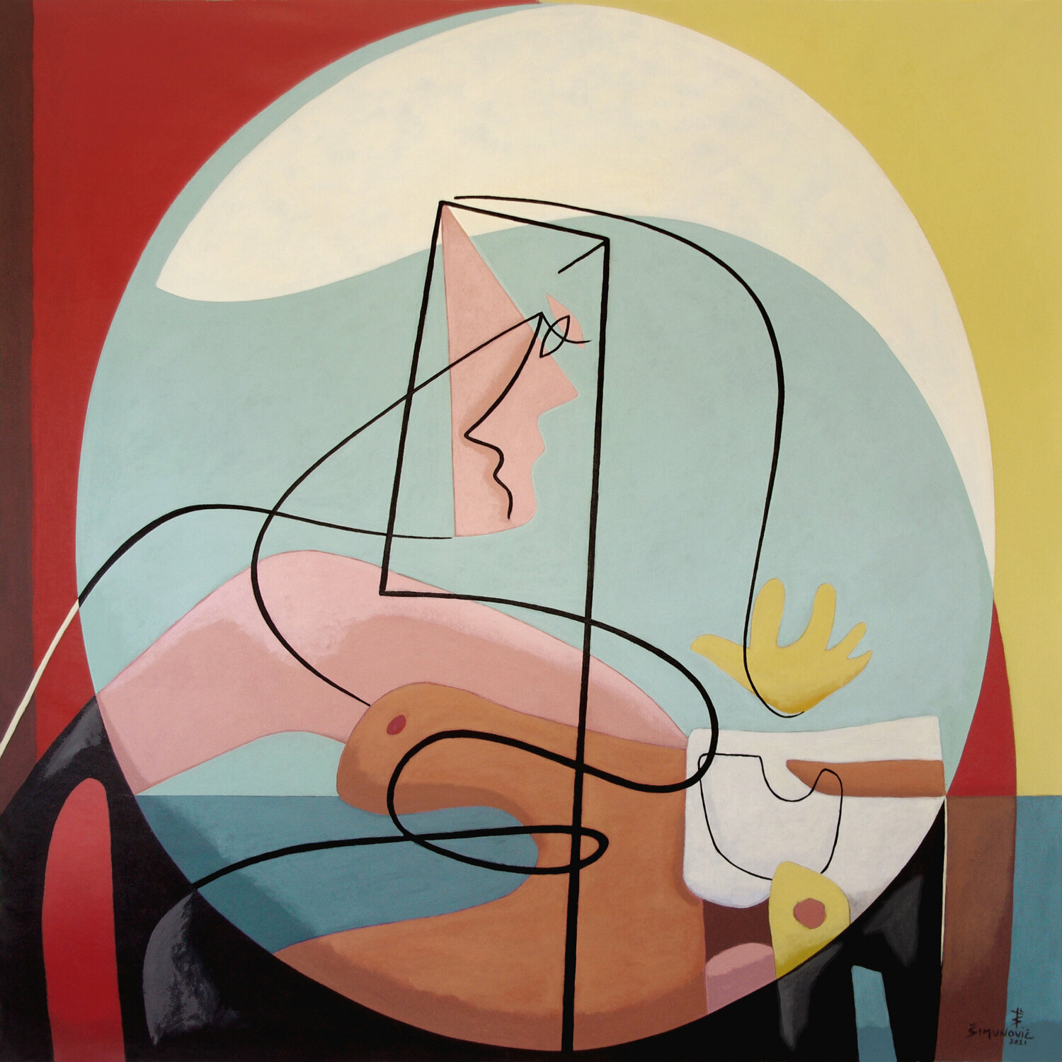 Mirror of Time Bernard Simunovic Original painting for sale