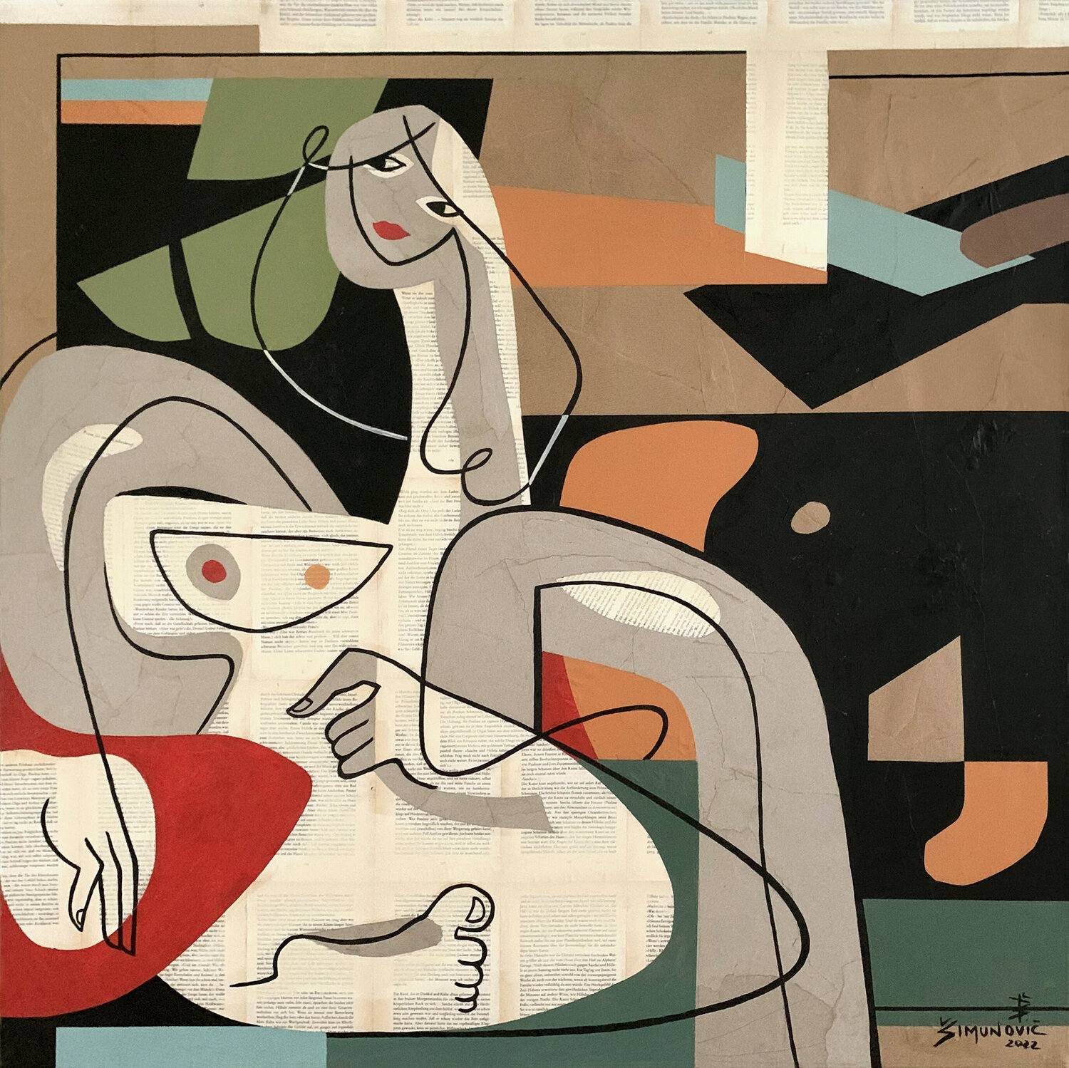 Temporal traces Bernard Simunovic Original painting for sale