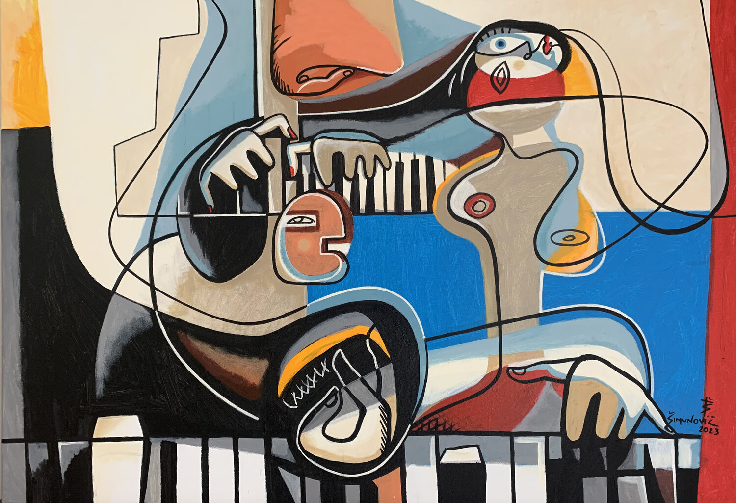 The Melodic Connection Bernard Simunovic Original painting for sale