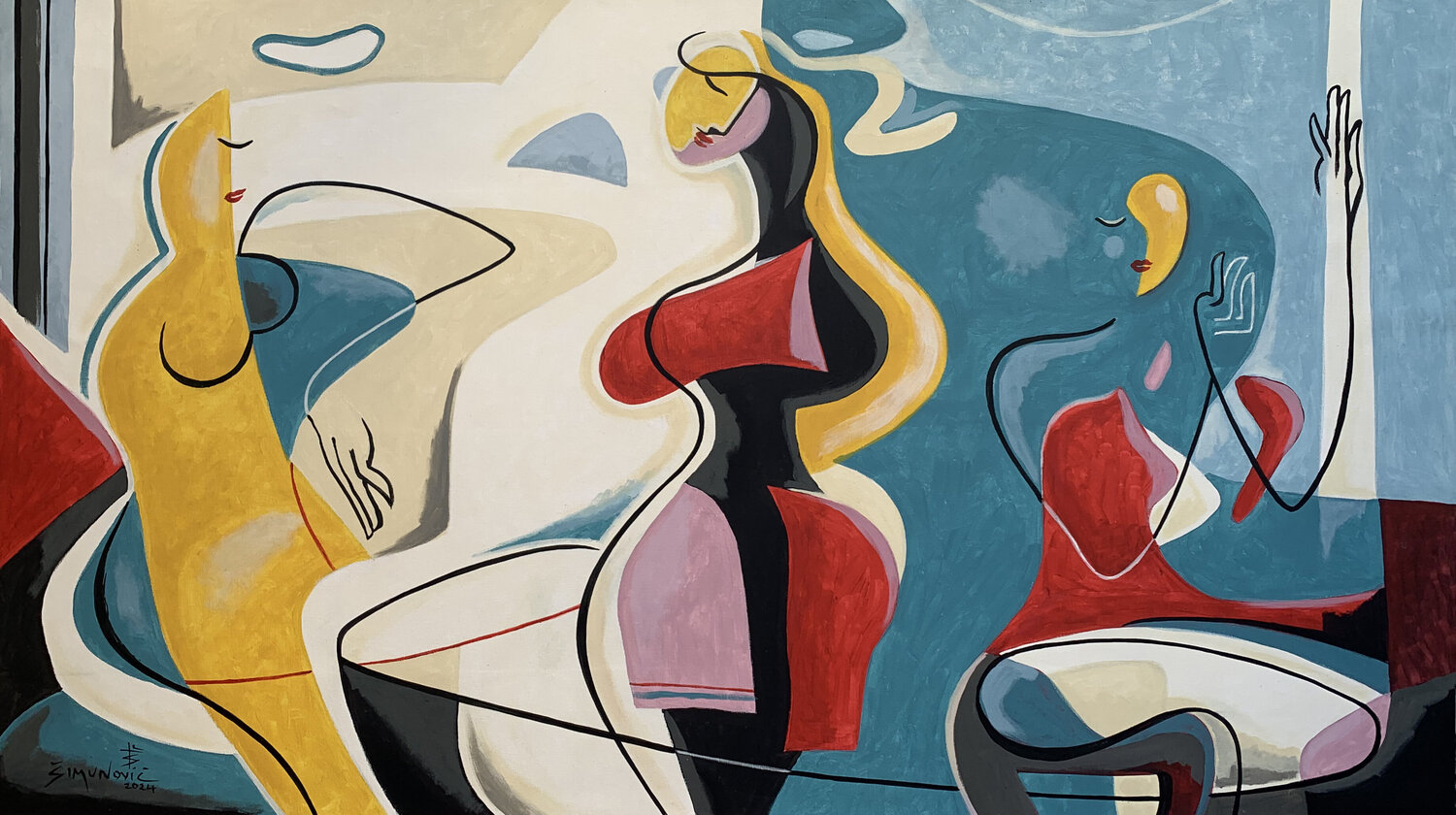 Central passion Bernard Simunovic Original painting for sale