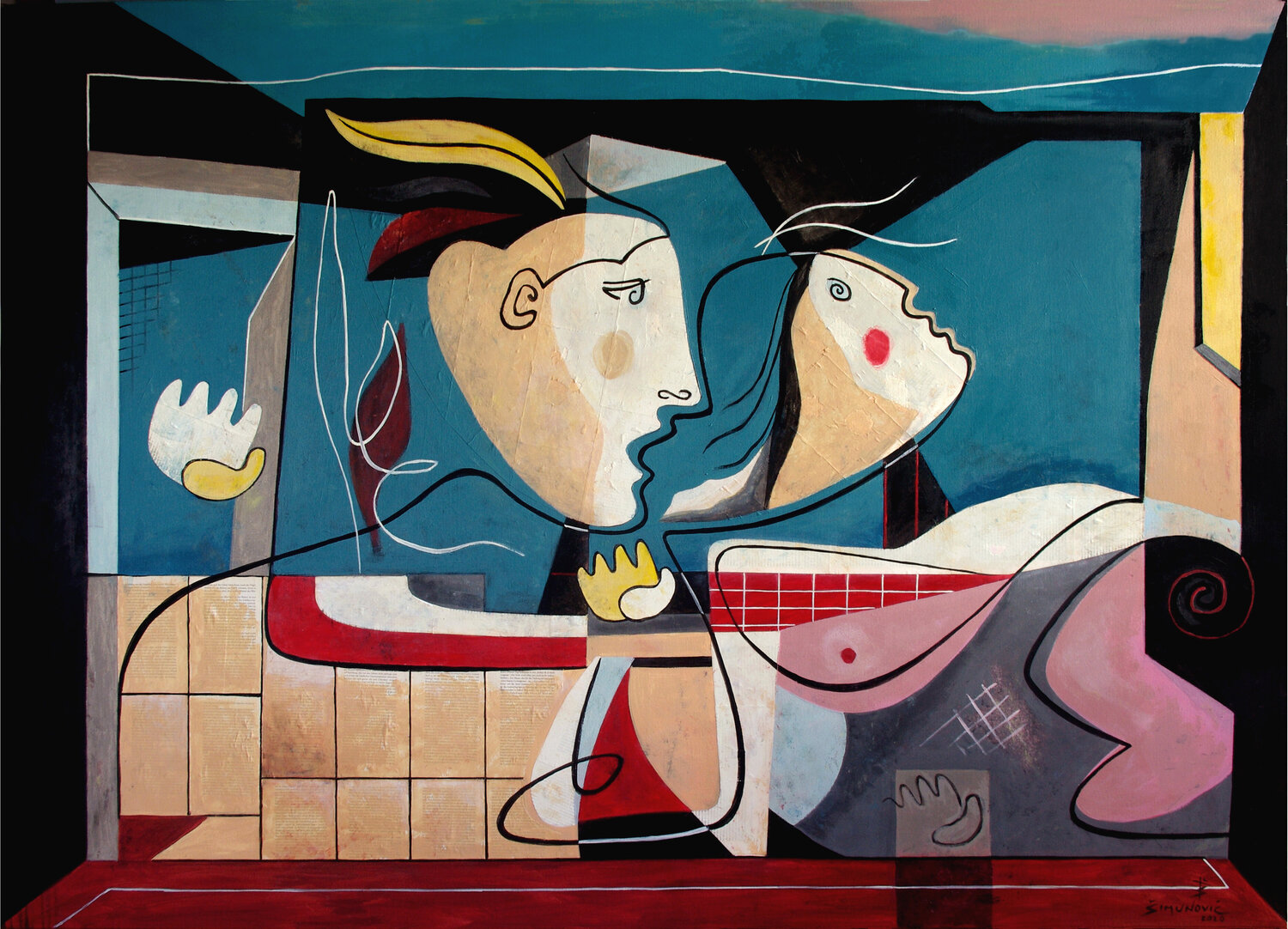 Constructed Presence Bernard Simunovic Original painting for sale