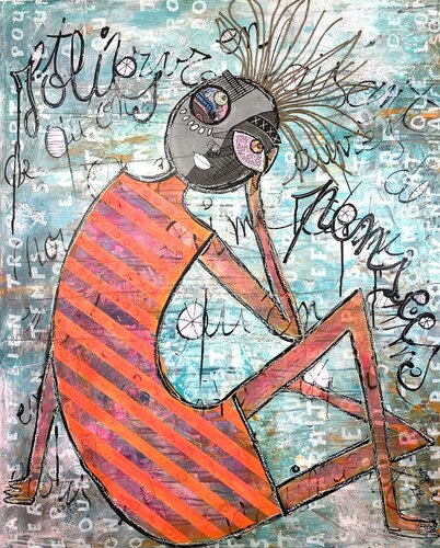 Jolies Pensées by RogerM, Painting for Sale on Select
