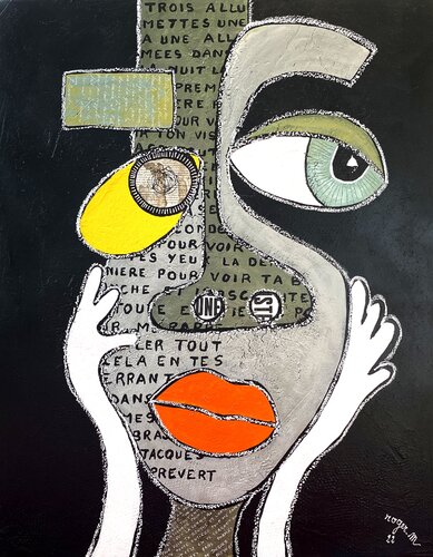 Dans l'Obscurité, ton Visage tout Entier... by RogerM, Painting for Sale on Select