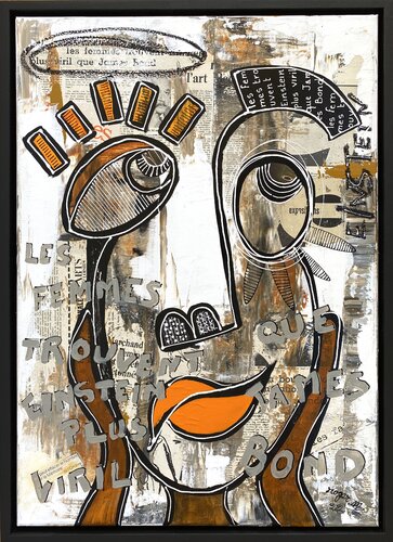 Les Femmes trouvent Einstein plus viril que James Bond ! by RogerM, Painting for Sale on Select