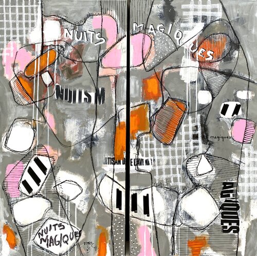 Nuits Magiques - Diptyque by RogerM, Painting for Sale on Select