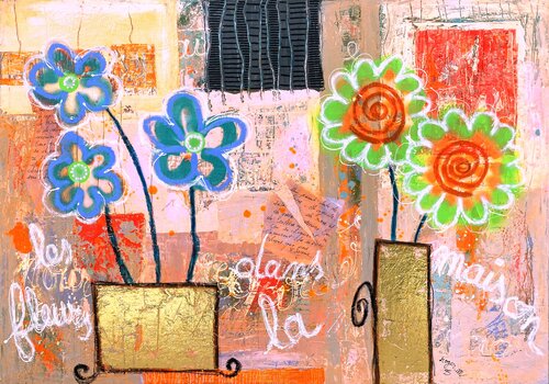 Les Fleurs dans la Maison by RogerM, Painting for Sale on Select