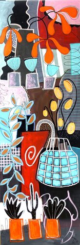 Les Fleurs du Patio by RogerM, Painting for Sale on Select
