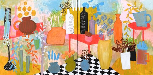 Des Fleurs comme des Sucres d'orge - Diptyque - by RogerM, Painting for Sale on Select