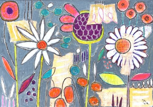 Composition en Fleurs Majeures by RogerM, Painting for Sale on Select