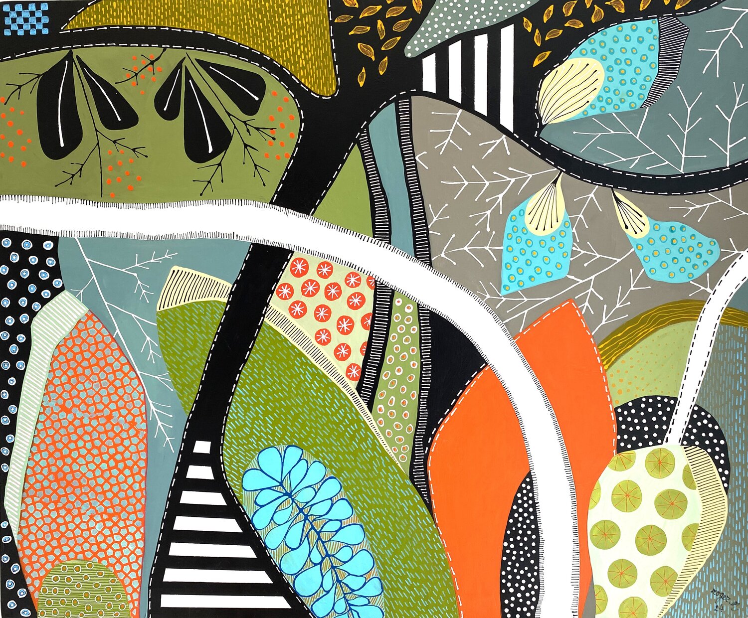 Feuillages 02 RogerM Original painting for sale
