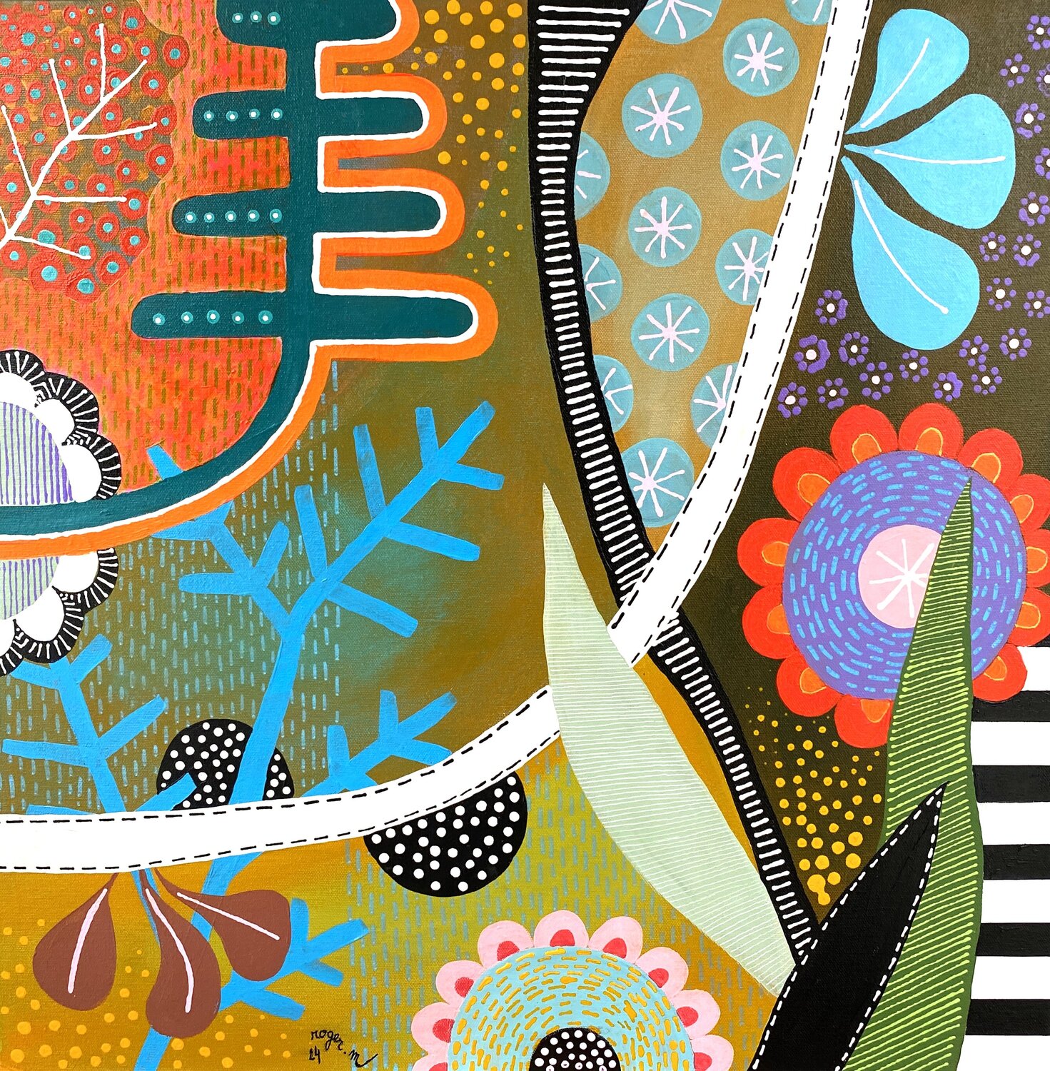 Feuillages 03 RogerM Original painting for sale