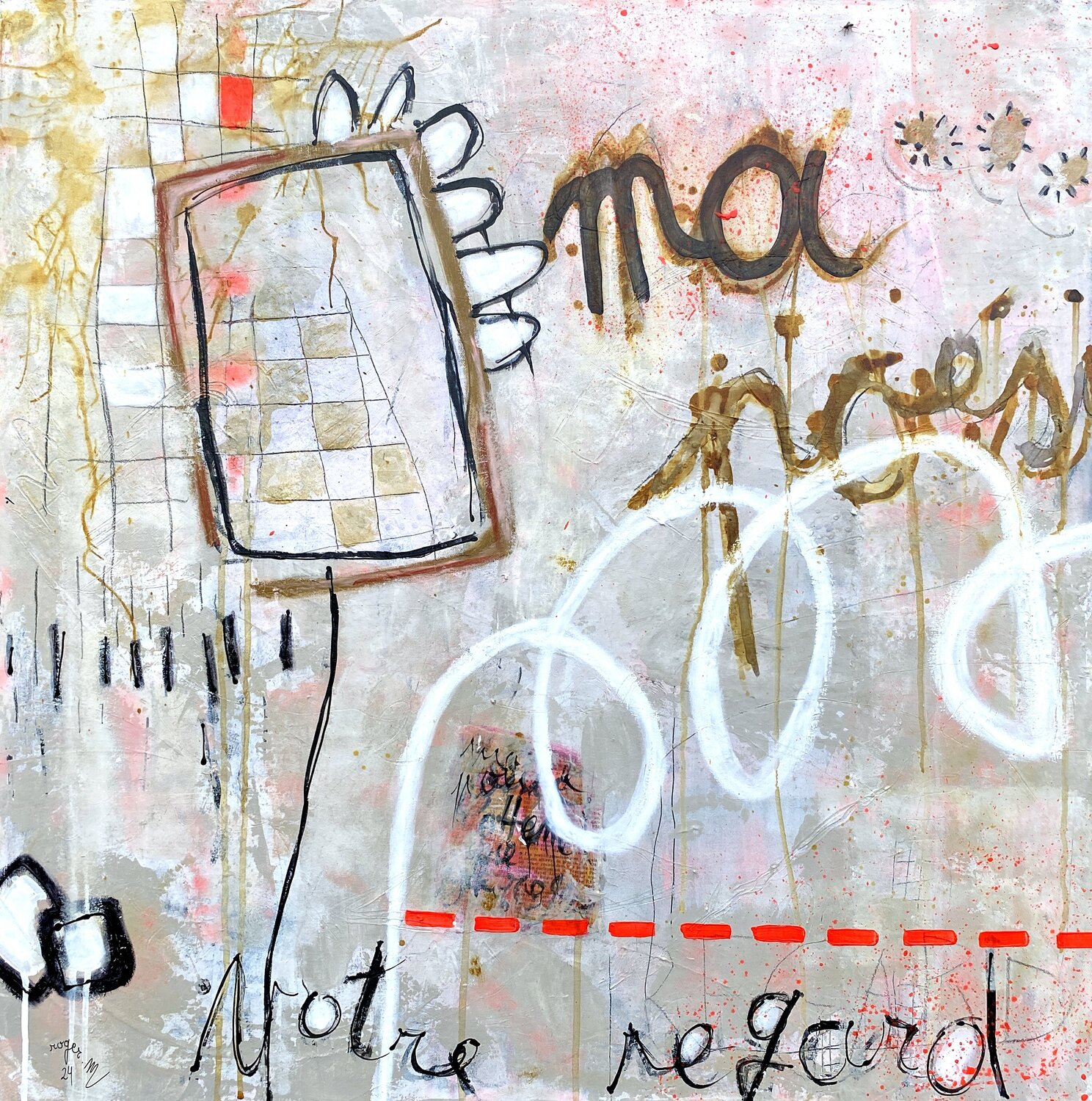 Poésie Rose RogerM Original painting for sale