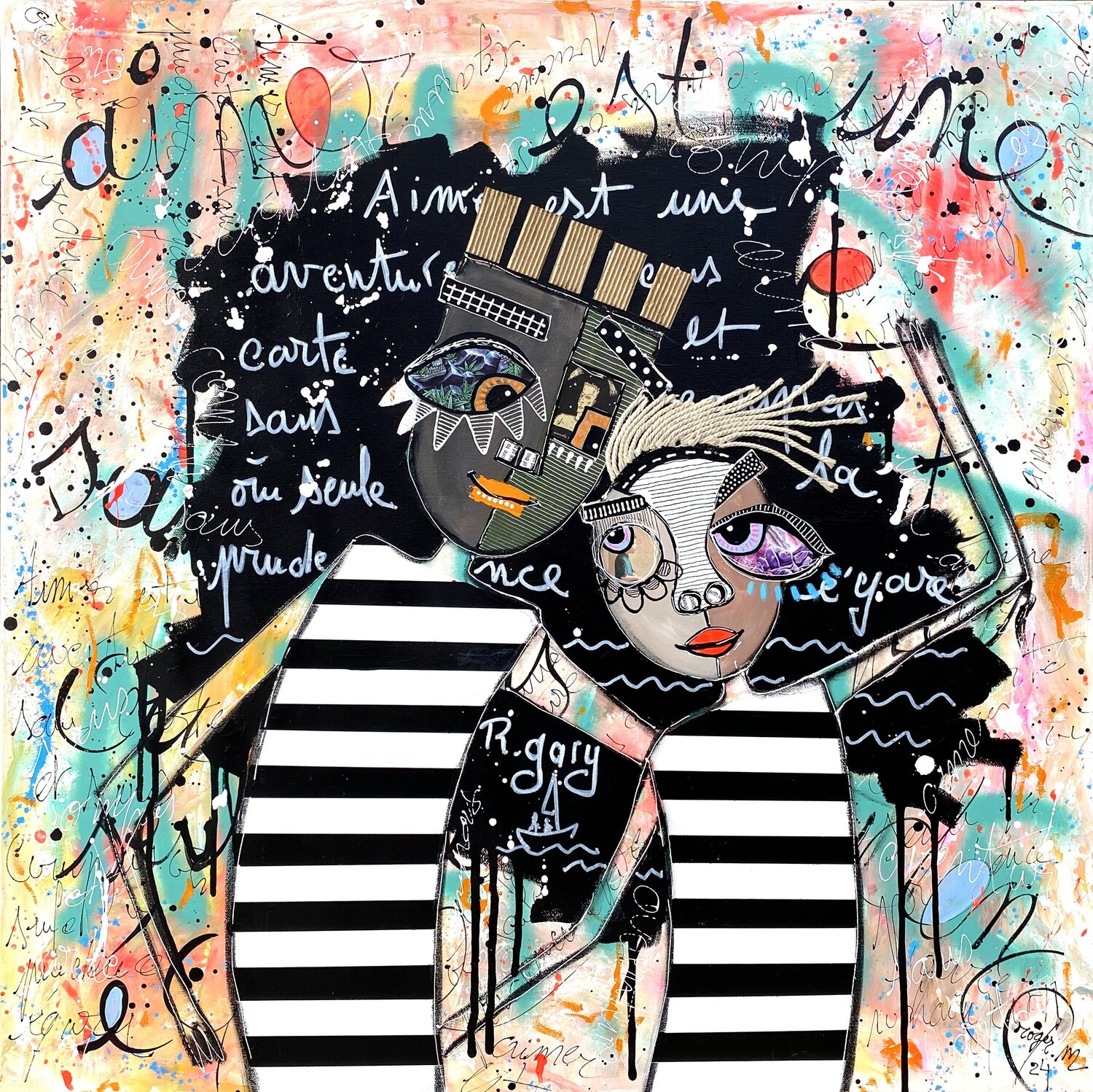 Aimer est une Aventure RogerM Original painting for sale