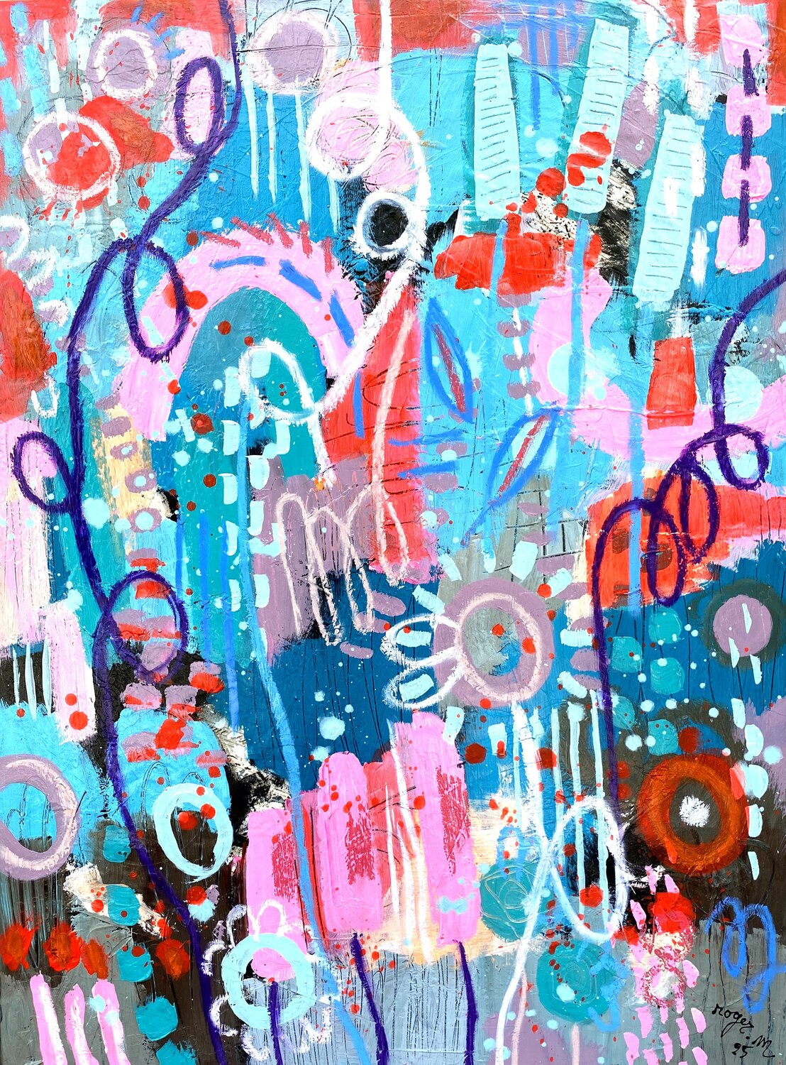 Fleurs Sauvages RogerM Original painting for sale