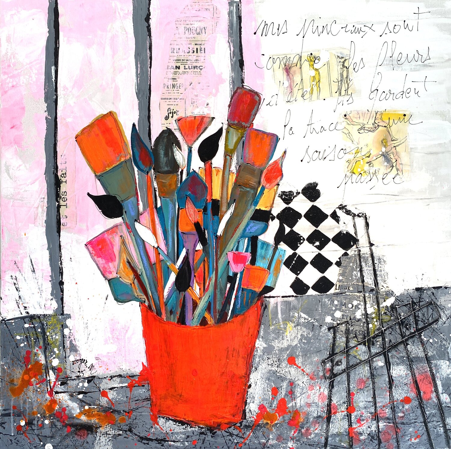 Les Pinceaux de l'Eté RogerM Original painting for sale