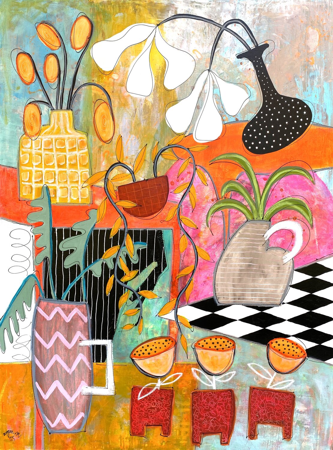Fleurs d'Automne RogerM Original painting for sale