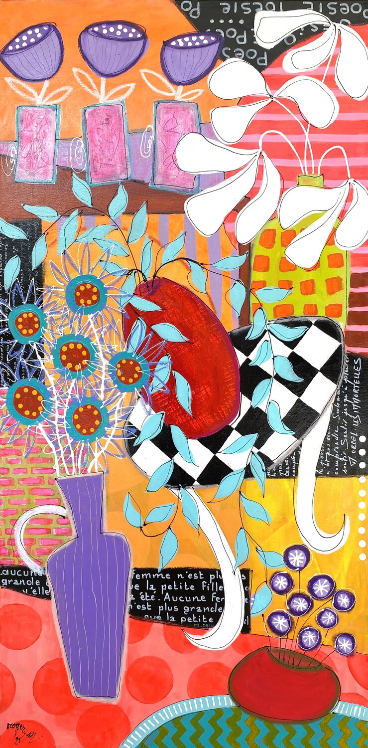 La Poésie des Fleurs RogerM Original painting for sale