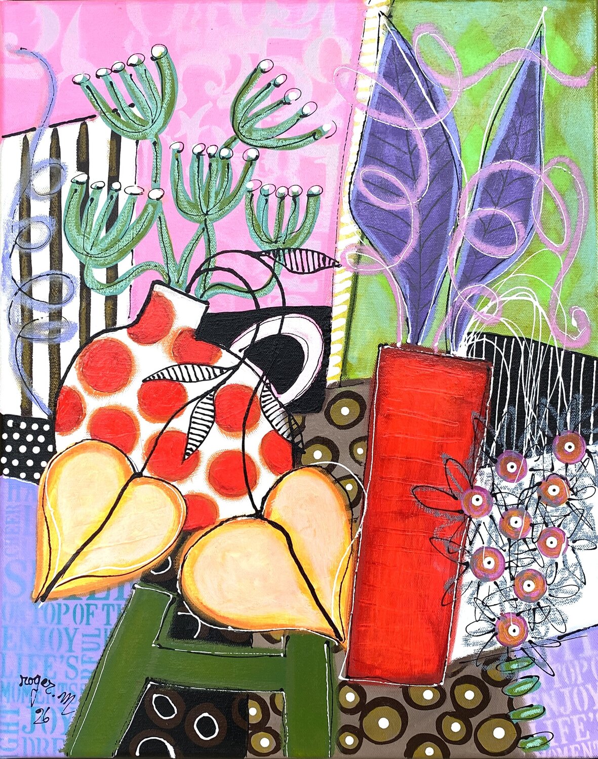 Physalis, Amours en Cage RogerM Original painting for sale