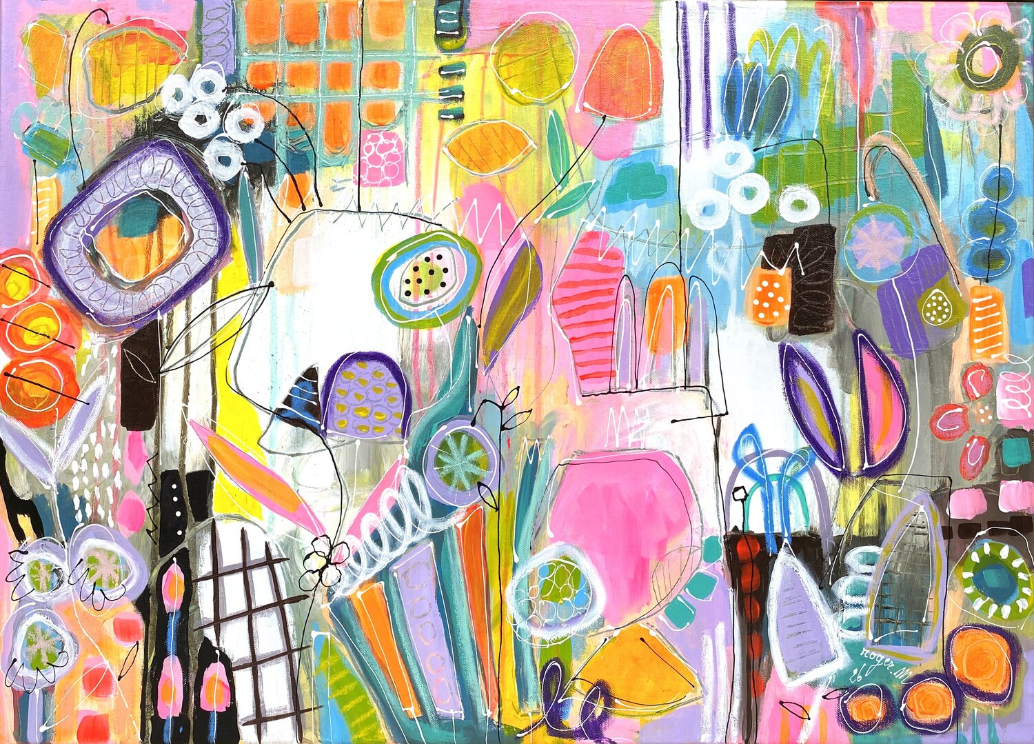 Rêverie Botanique RogerM Original painting for sale