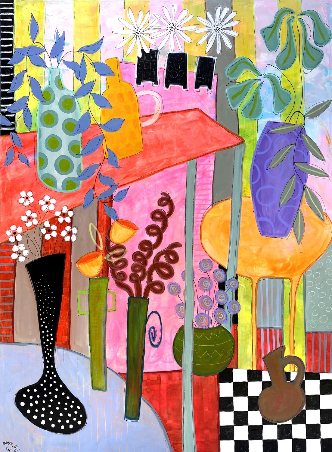 Le Balcon au Soleil RogerM Original painting for sale