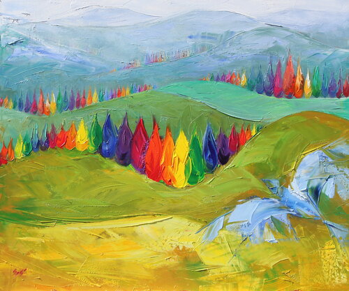 Love is colorful by Éva Szakács, Painting for Sale on Select