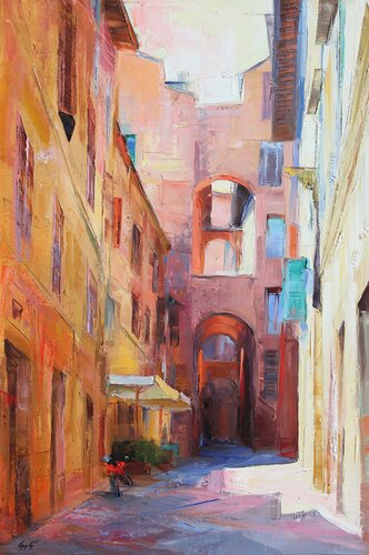 Colors in Siena by Éva Szakács, Painting for Sale on Select