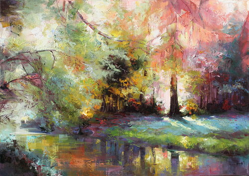 Praise of Lights by Éva Szakács, Painting for Sale on Select