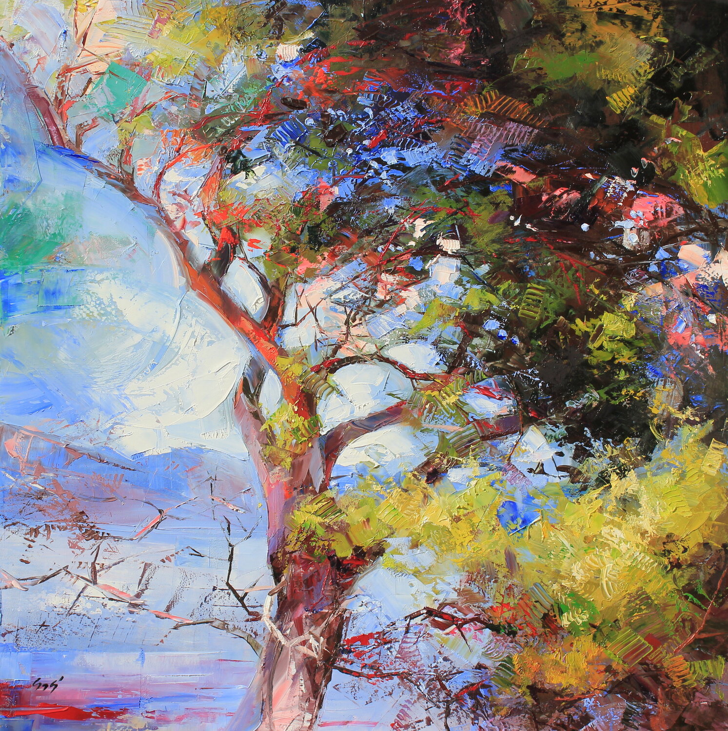 Braving the wind Éva Szakács Original painting for sale