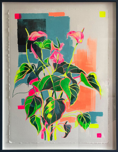 Glowing Lilies by Joanna Pilarczyk, Painting for Sale on Select