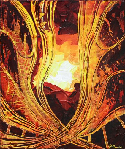 Feuerherz V by Andreas Garbe, Painting for Sale on Select