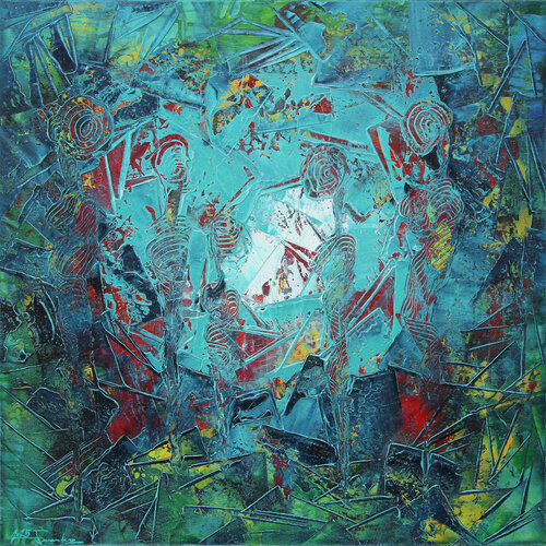 Konspirativ II by Andreas Garbe, Painting for Sale on Select